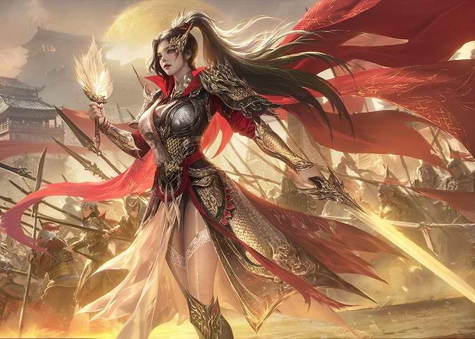 Asian Warrior Woman in Battle