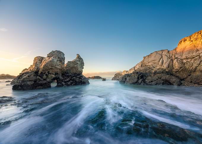 Coastal Rock Formations at Sunset