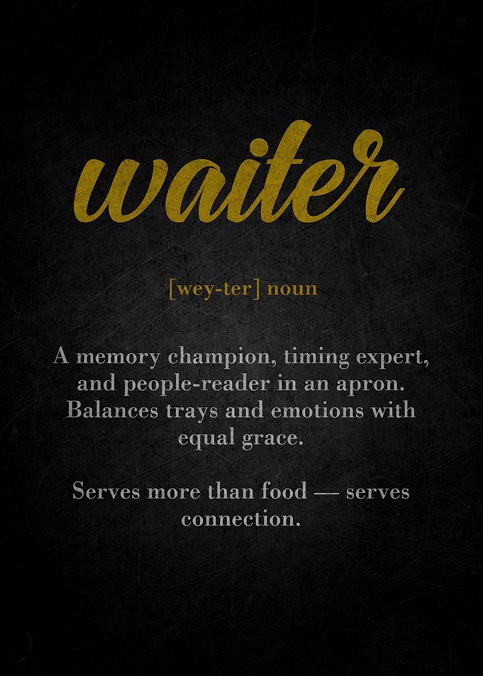 Waiter Definition Typography Art
