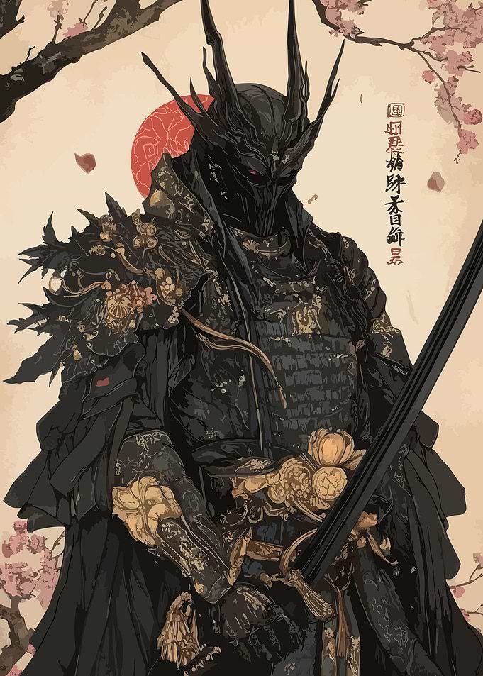 Dark Samurai Warrior with Sword