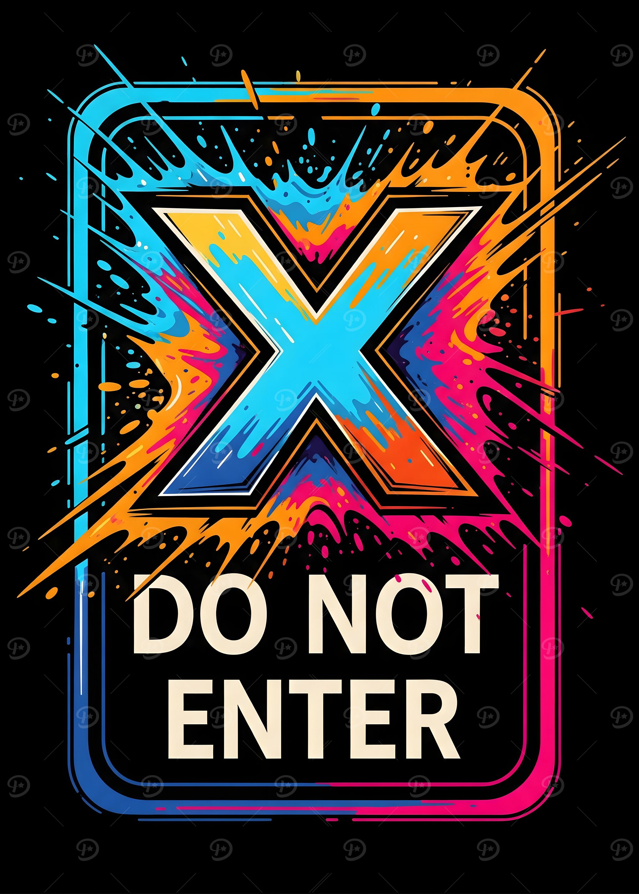 Do Not Enter Colorful Sign