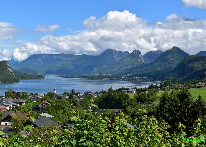Scenic Austrian Lake and Mountain View