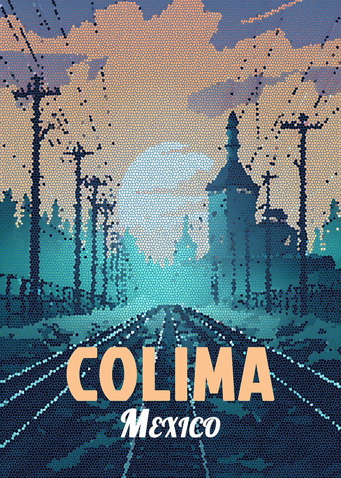 Colima, Mexico Travel Poster Mosaic
