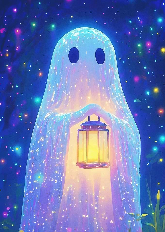 Glowing Ghost Lantern Forest