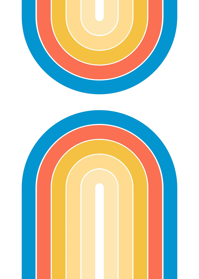 Retro Circuit Arches on White
