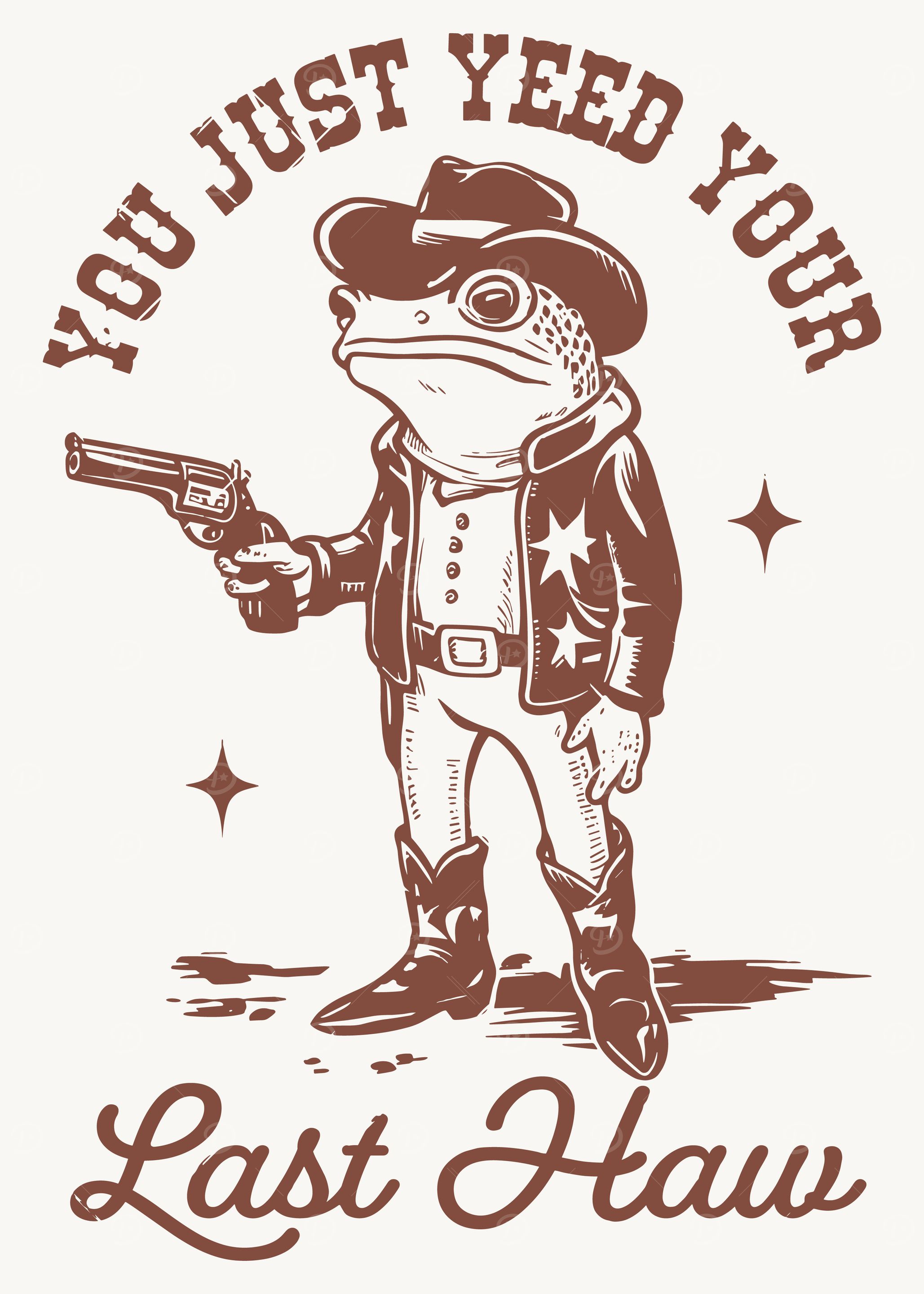 Frog Cowboy with Gun Illustration