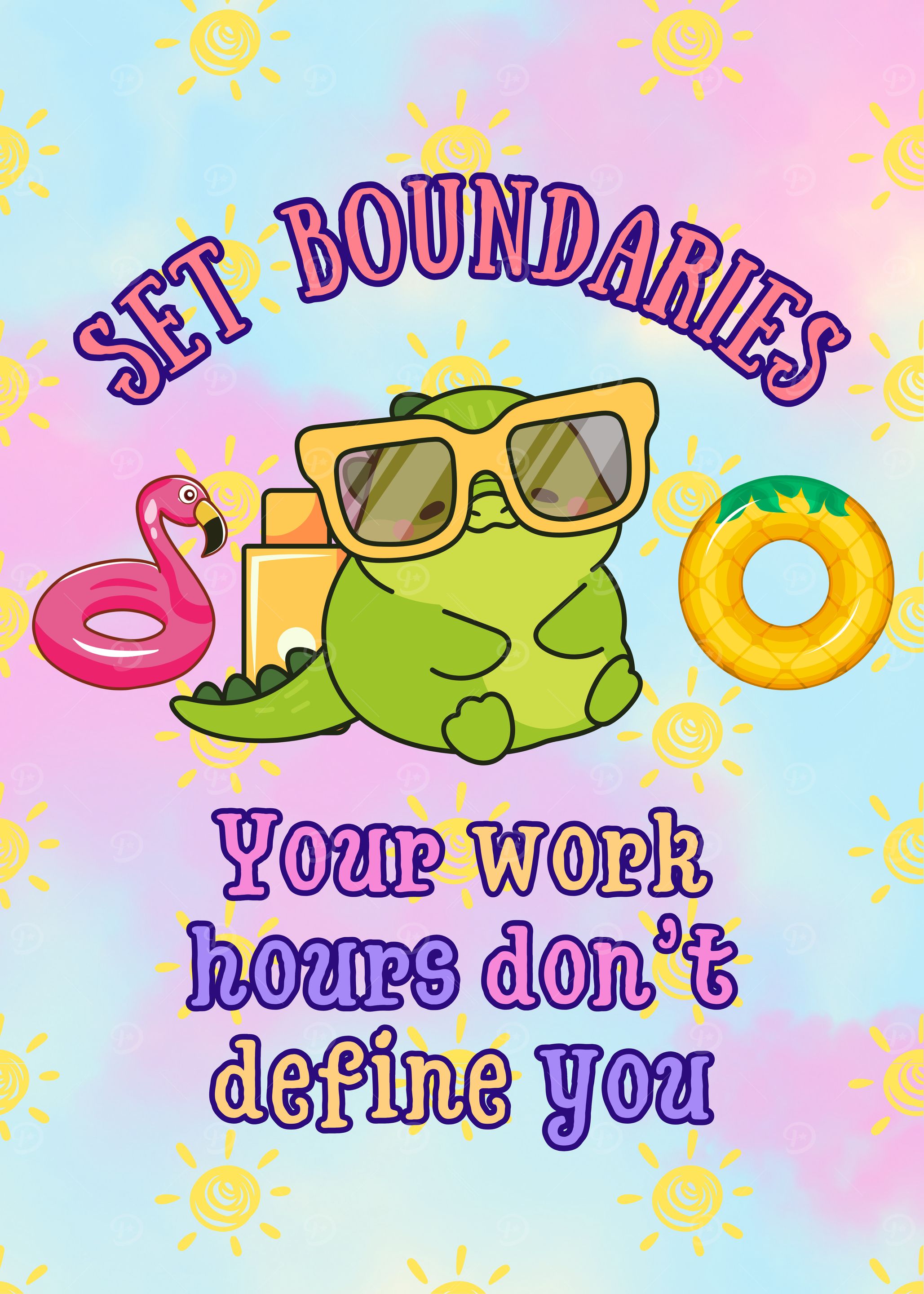 Set Boundaries, Cute Dinosaur Illustration