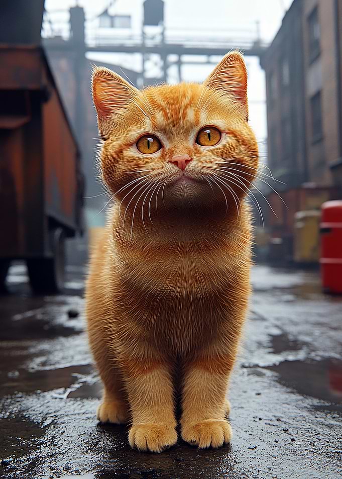 Ginger Cat in Urban Setting