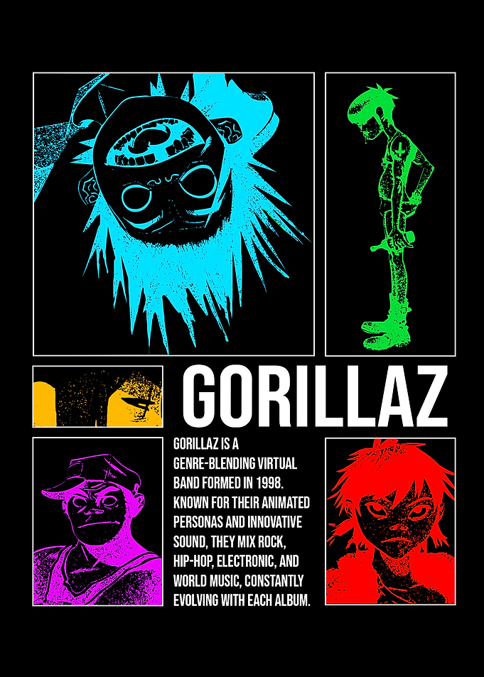 Gorillaz band poster art