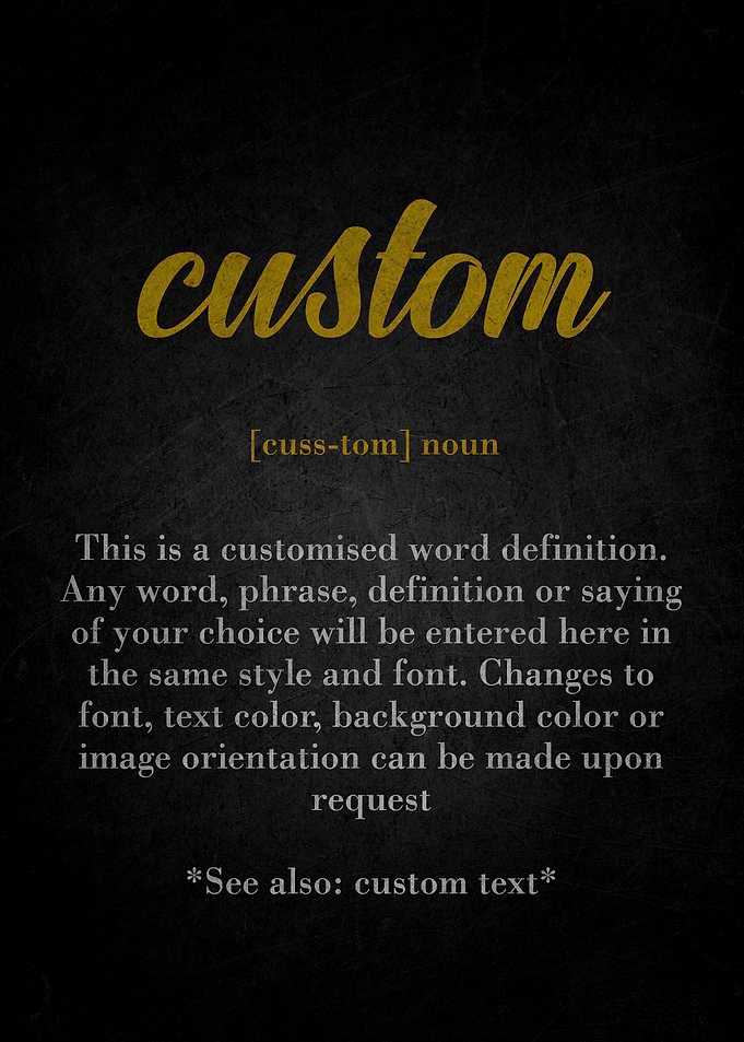 Custom Word Definition Art