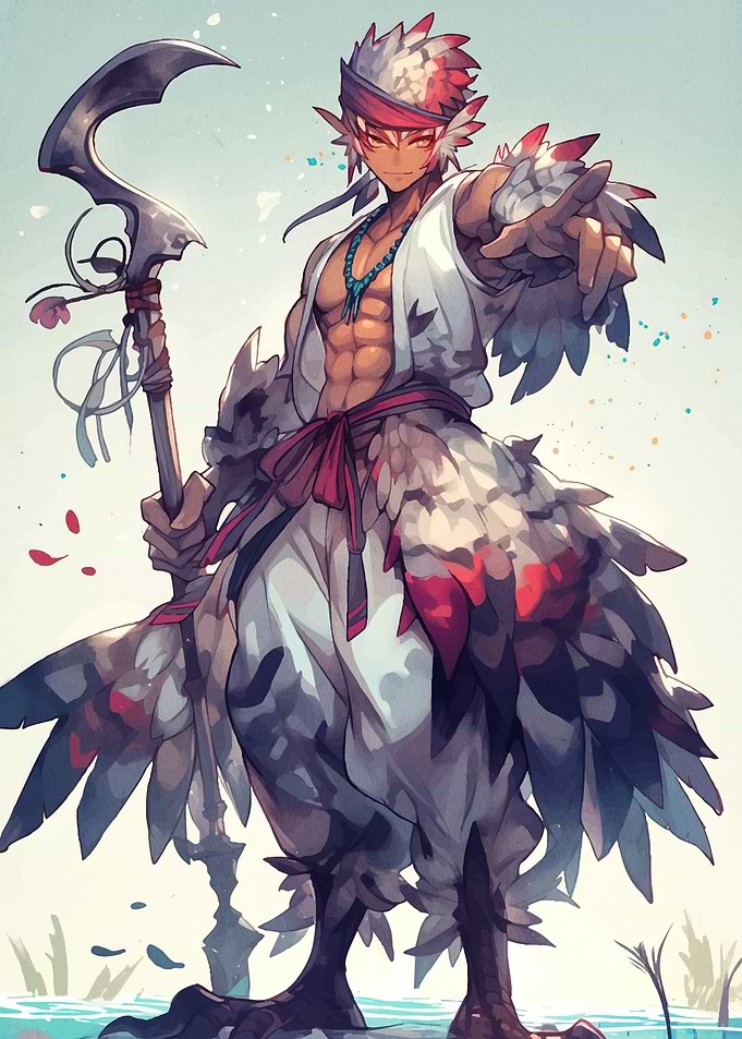 Anime Bird Warrior Staff