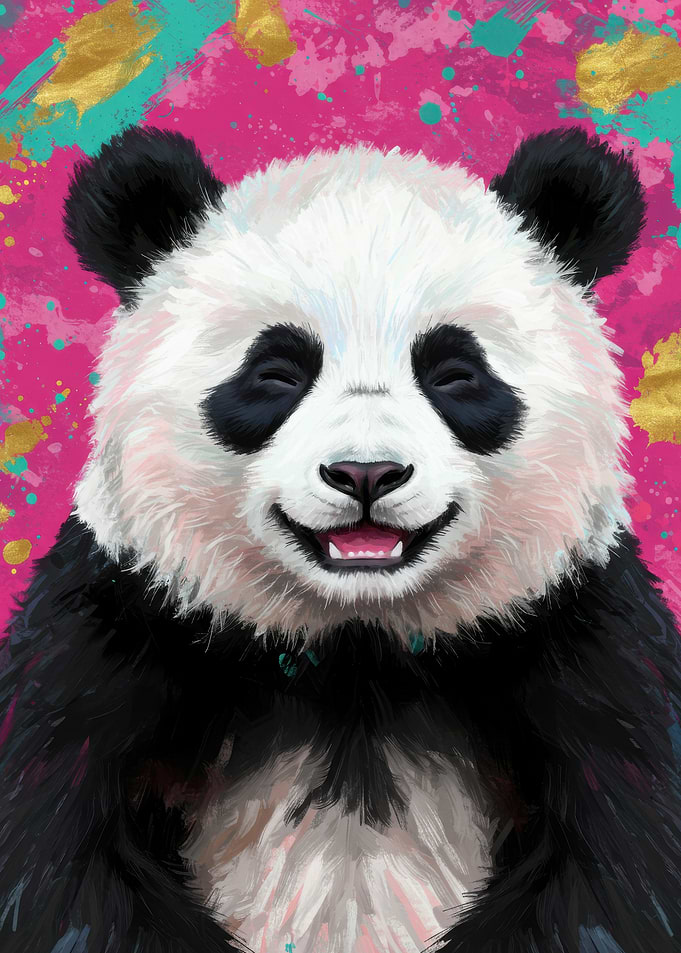 Smiling Panda Portrait