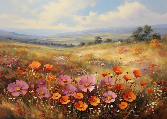 Floral Meadow Painting
