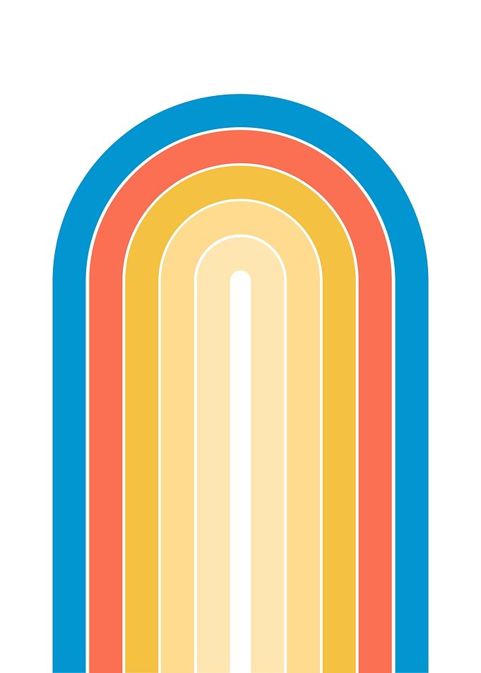 Retro Rainbow Archway