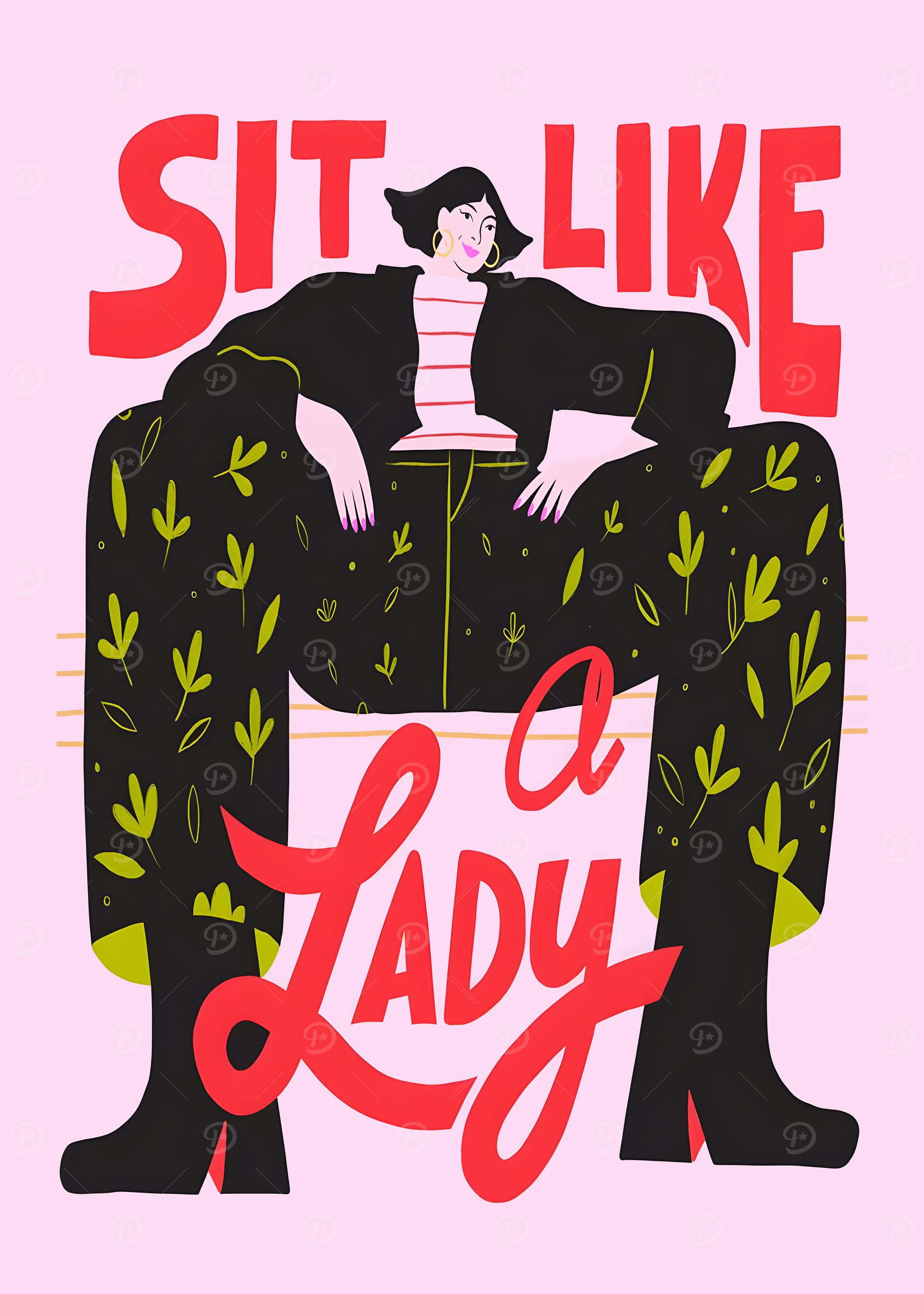 Sit Like a Lady Illustration