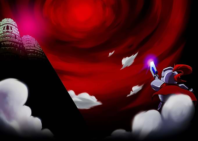 Knight in Red Sky