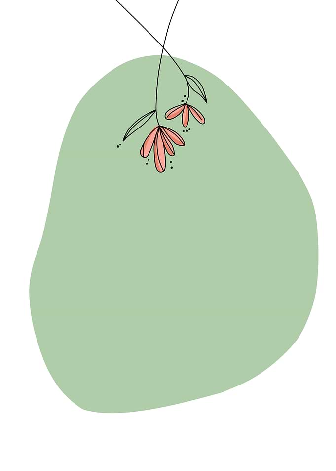 Minimalist Floral Design with Green Blob