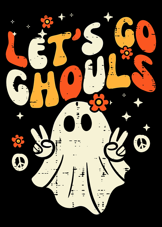Let's Go Ghouls Retro Halloween Design