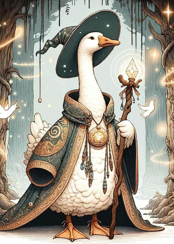 Goose Wizard Enchanted Forest