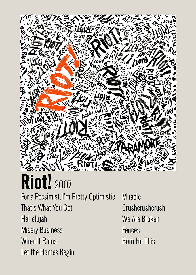 Paramore Riot! Album Cover Art