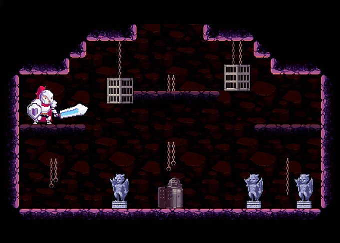 Pixel Art Knight in Dungeon