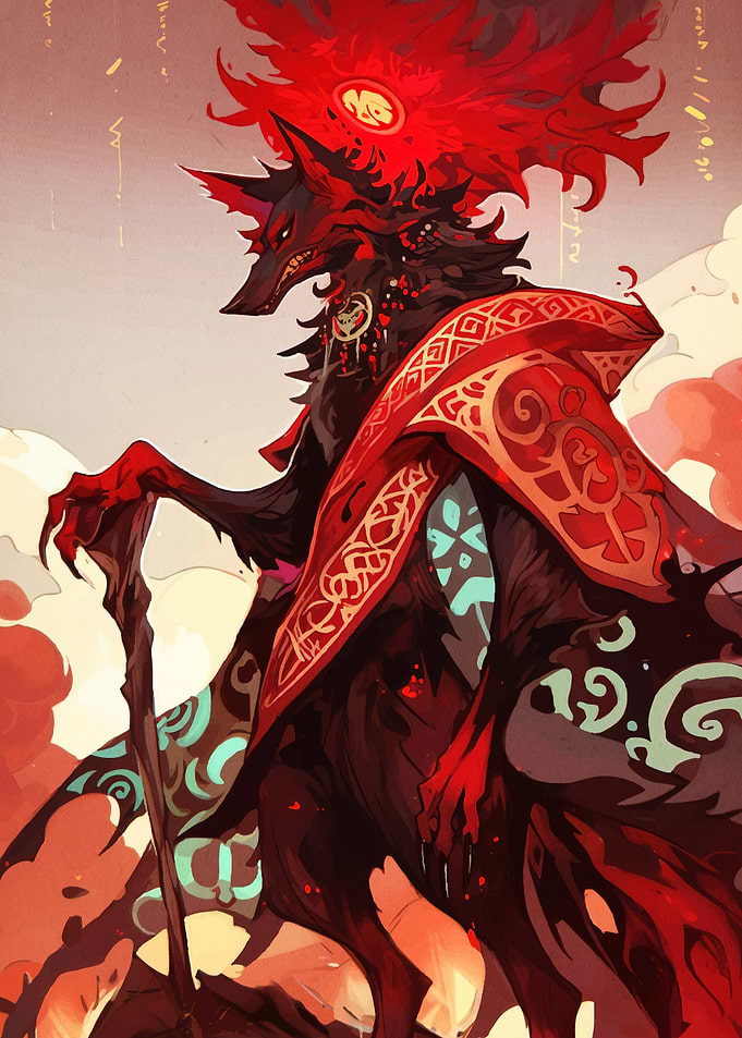 Red and Black Wolf Sorcerer