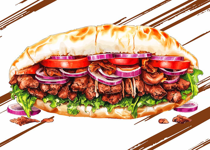 Delicious Doner Kebab Illustration