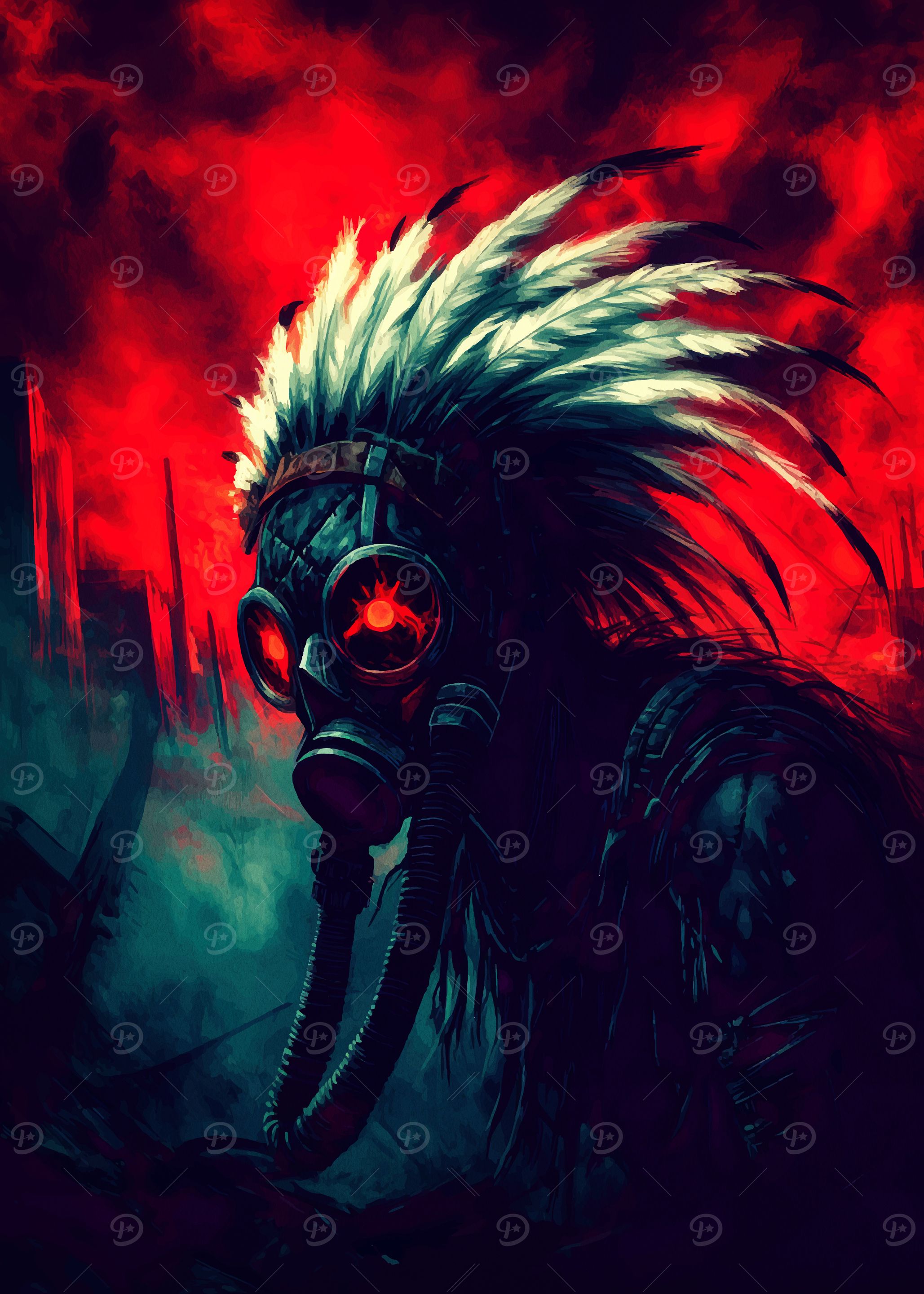 Post-Apocalyptic Warrior with Gas Mask