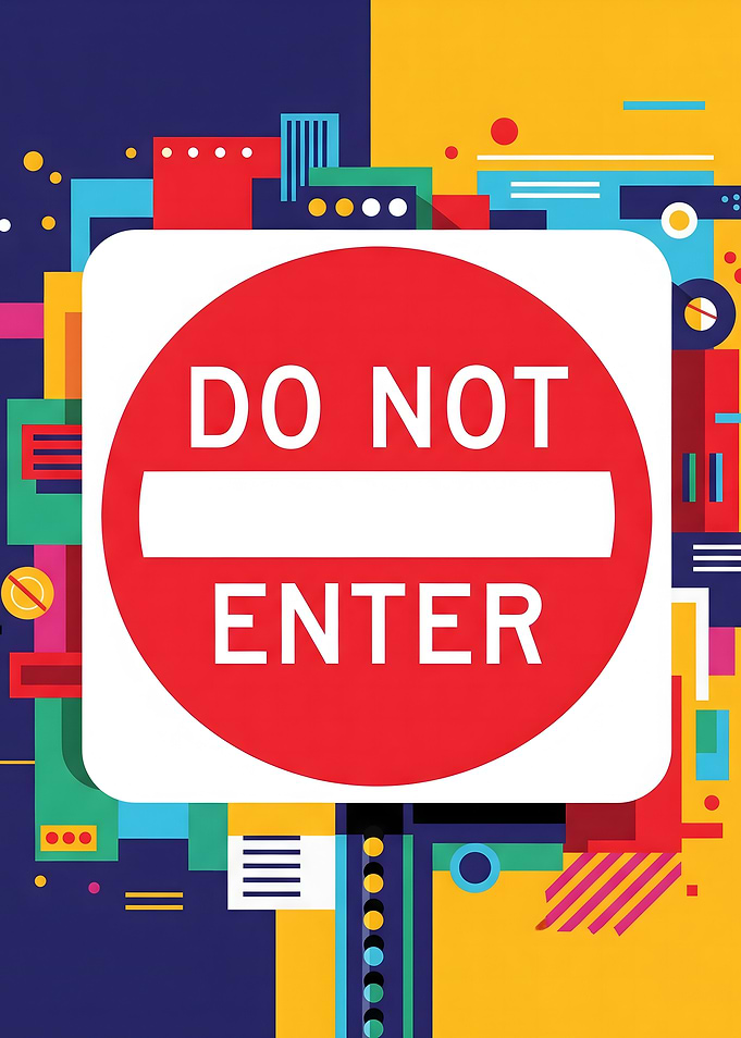 Do Not Enter Geometric Sign