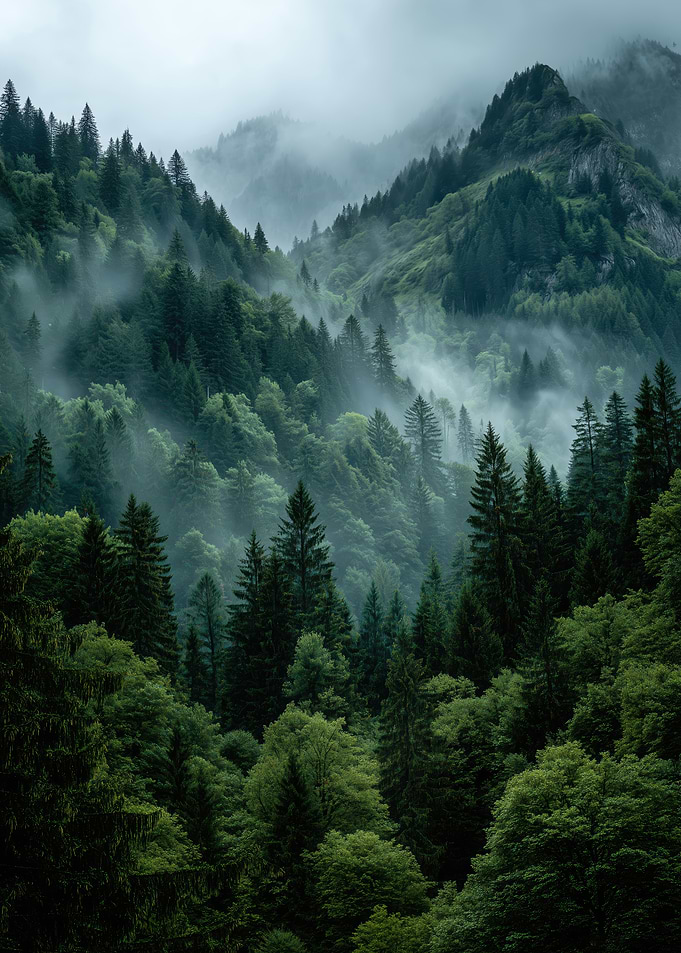 Misty Forest Landscape