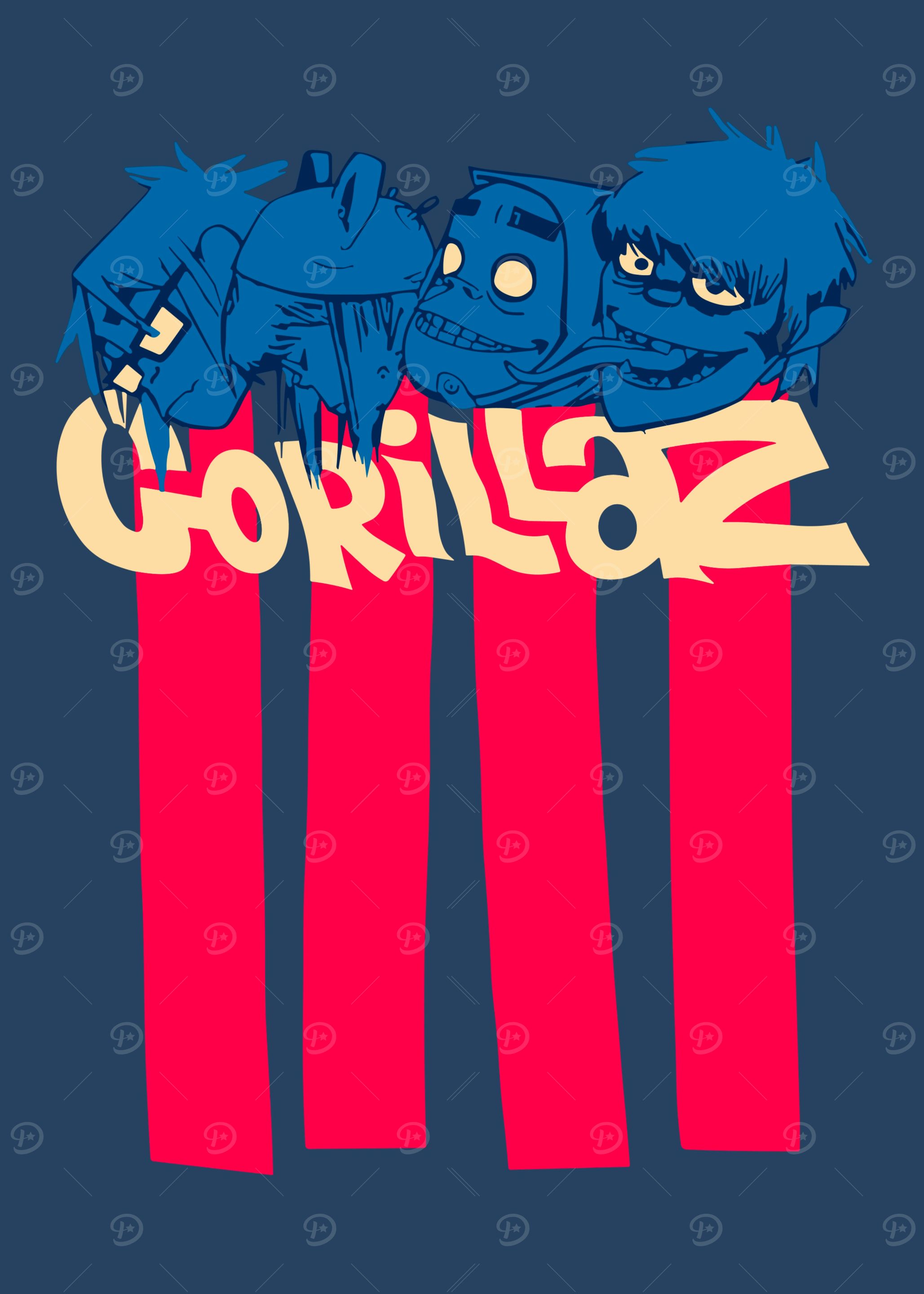 Gorillaz band poster art