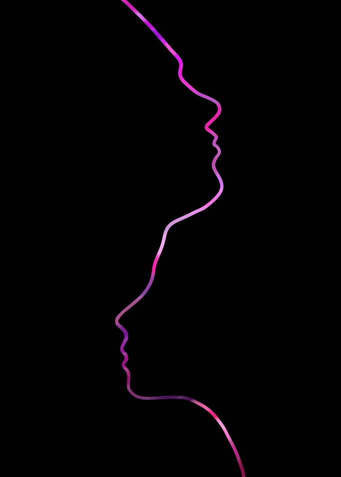 Neon Echo – Dual Silhouette in Light