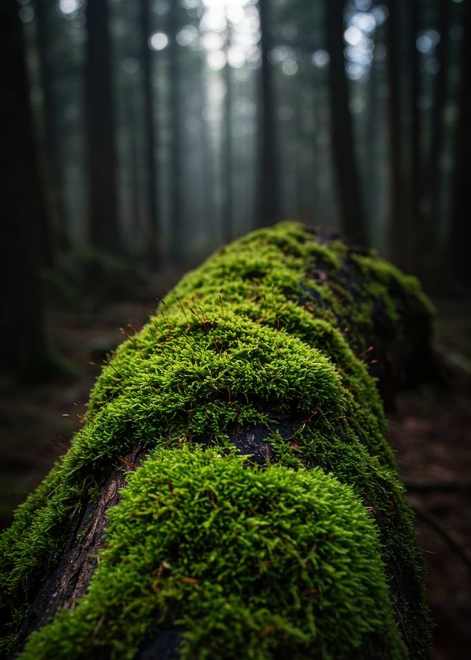 Mossy Log in Forest