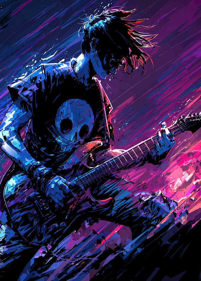 Guitarist in Neon Lights