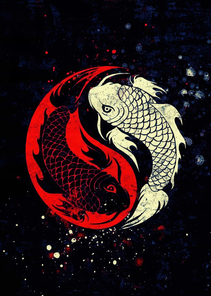 Yin Yang Koi Fish Art