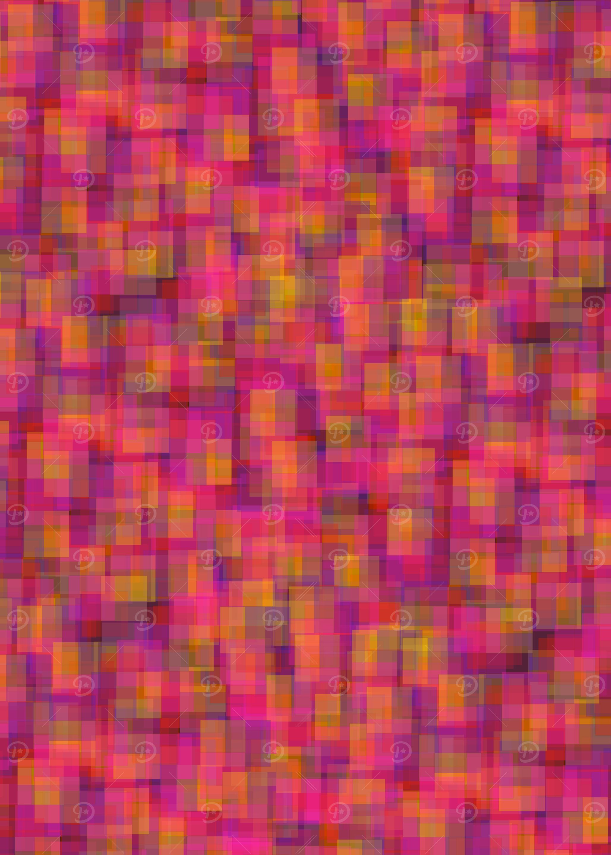 Abstract Pink and Orange Square Pattern