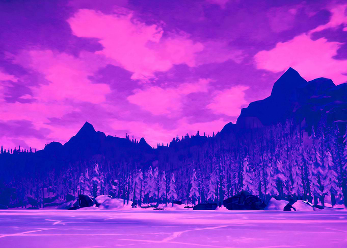 Purple Mountain Landscape