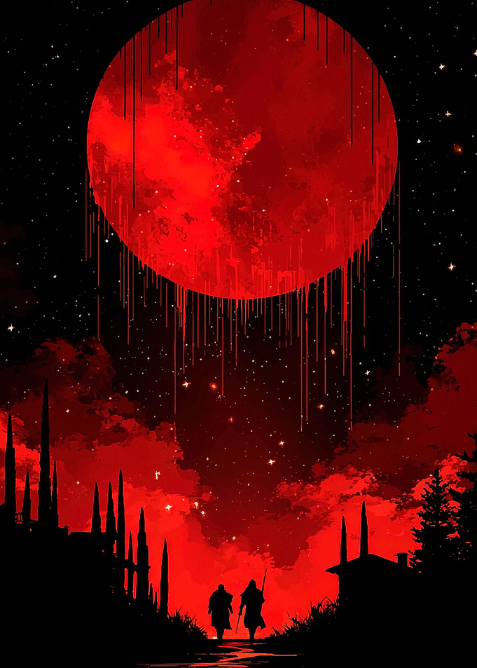 Blood Moon Fantasy Landscape