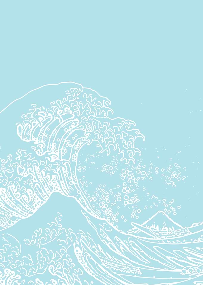 Great Wave off Kanagawa, light blue