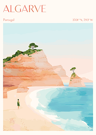 Algarve, Portugal Beach Landscape Art
