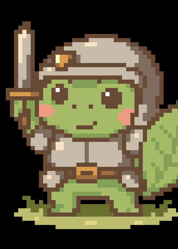 Pixel Art Turtle Warrior