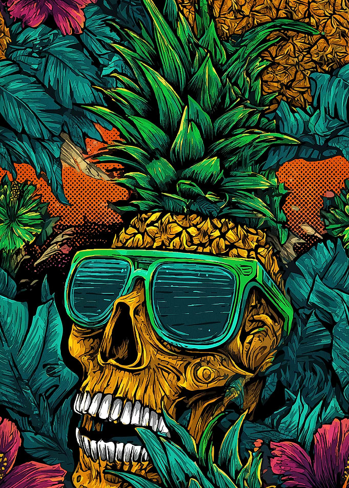Tropical Skull Pineapple