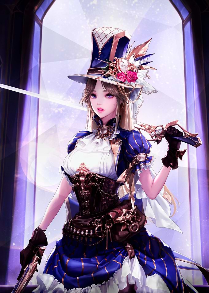 Steampunk Girl with Gun