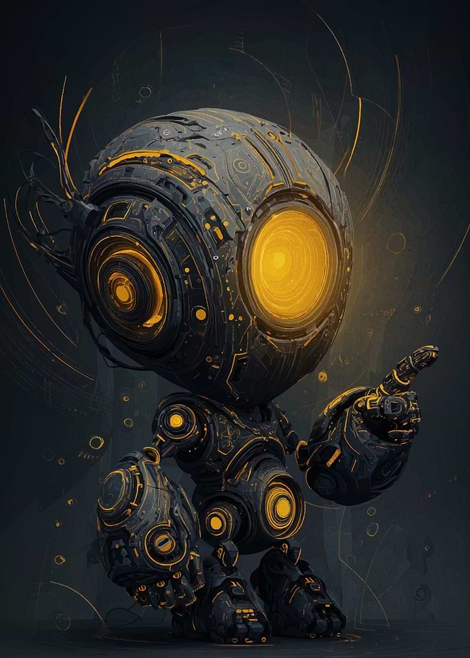 Steampunk Robot with Glowing Eye