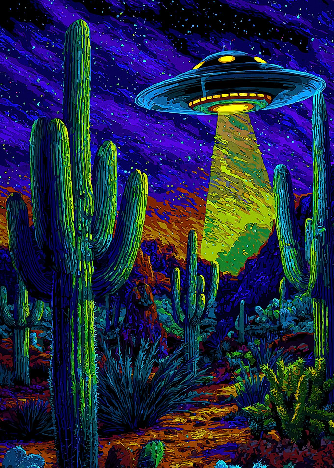 UFO over Desert Landscape