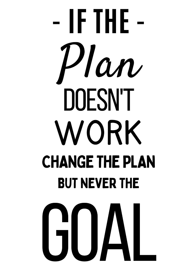Inspirational Quote: Change the Plan t Never The Goal