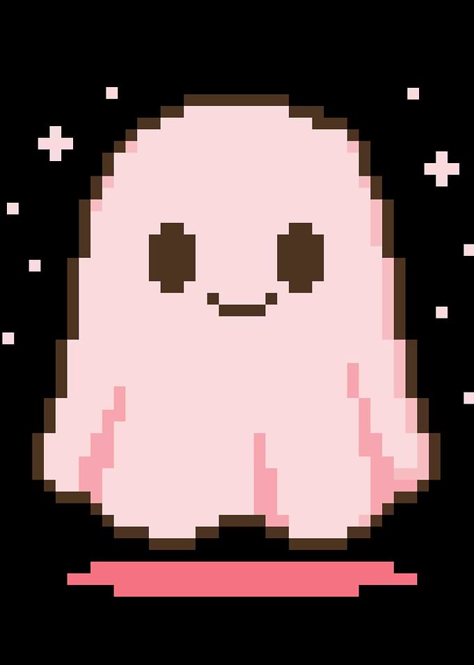 Cute Pink Pixel Art Ghost