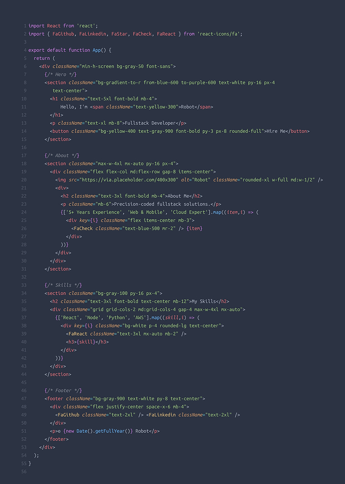 React Code Snippet