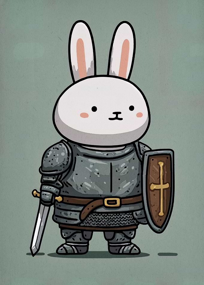 Cartoon Rabbit Knight