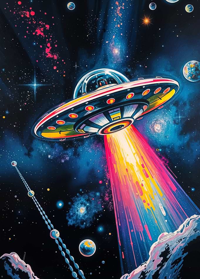 Retro UFO in Space